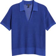 Eileen Fisher Classic Organic Cotton & Silk Polo Sweater