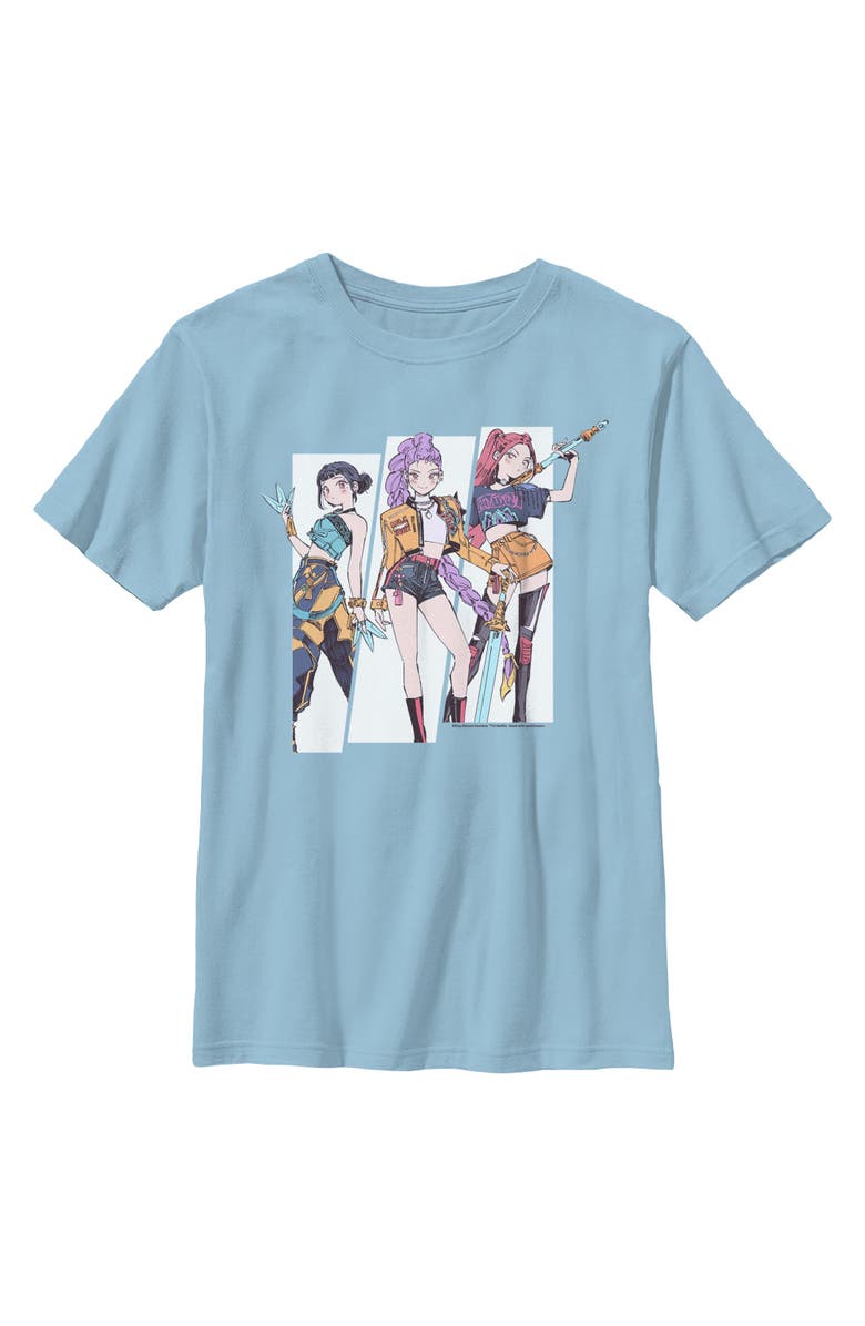 KPop Demon Hunters Boy's KPop Demon Hunters Huntrix Manhwa Style  Graphic T-Shirt, Main, color, Light Blue