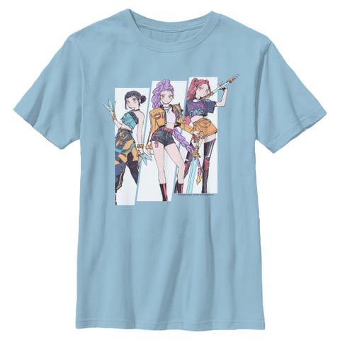 Boy's KPop Demon Hunters Huntrix Manhwa Style  Graphic T-Shirt