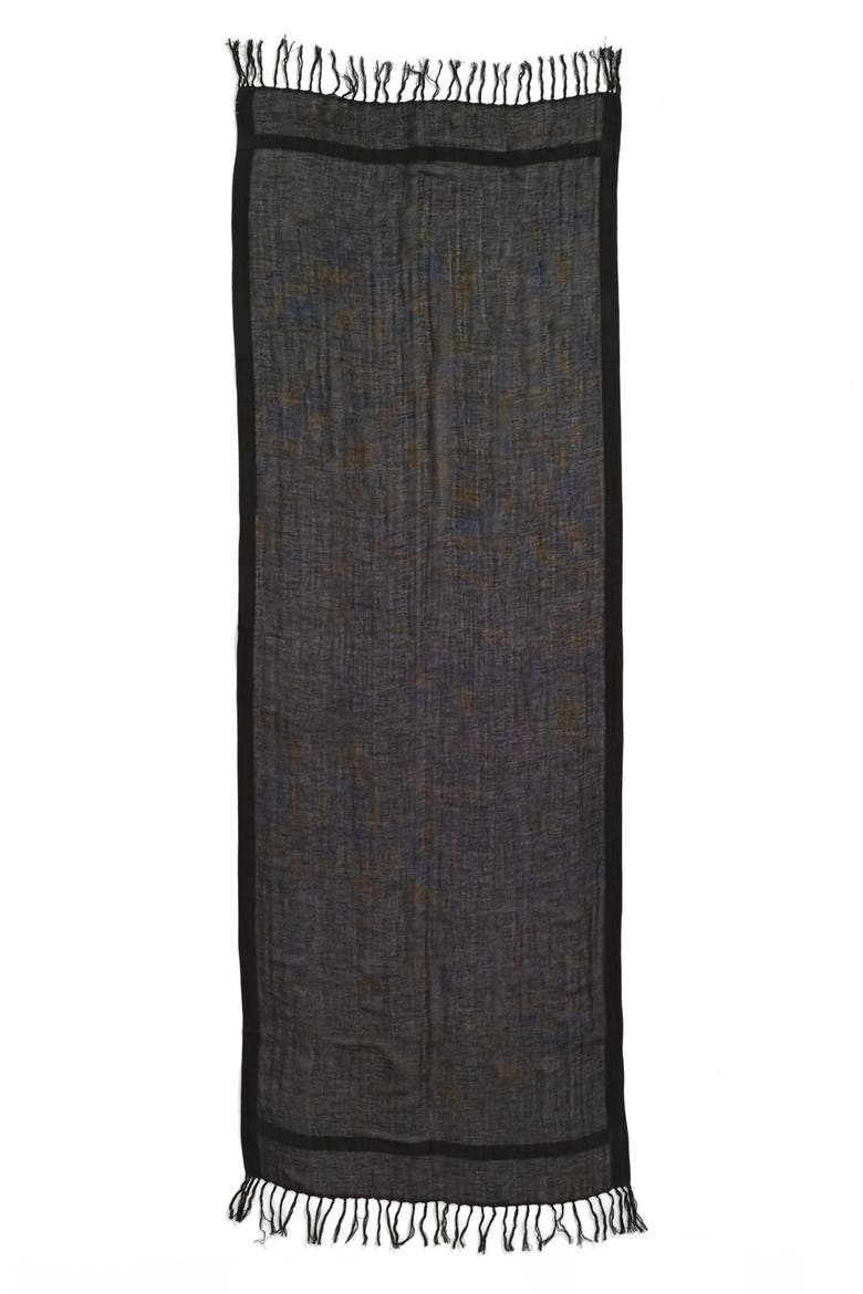 Linen Blend Scarf, Alternate, color, BLACK