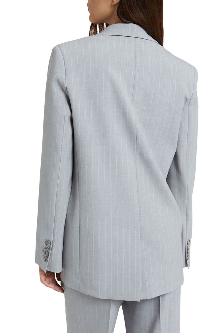 One-Button Pinstriped Jacked, Alternate, color, Grey