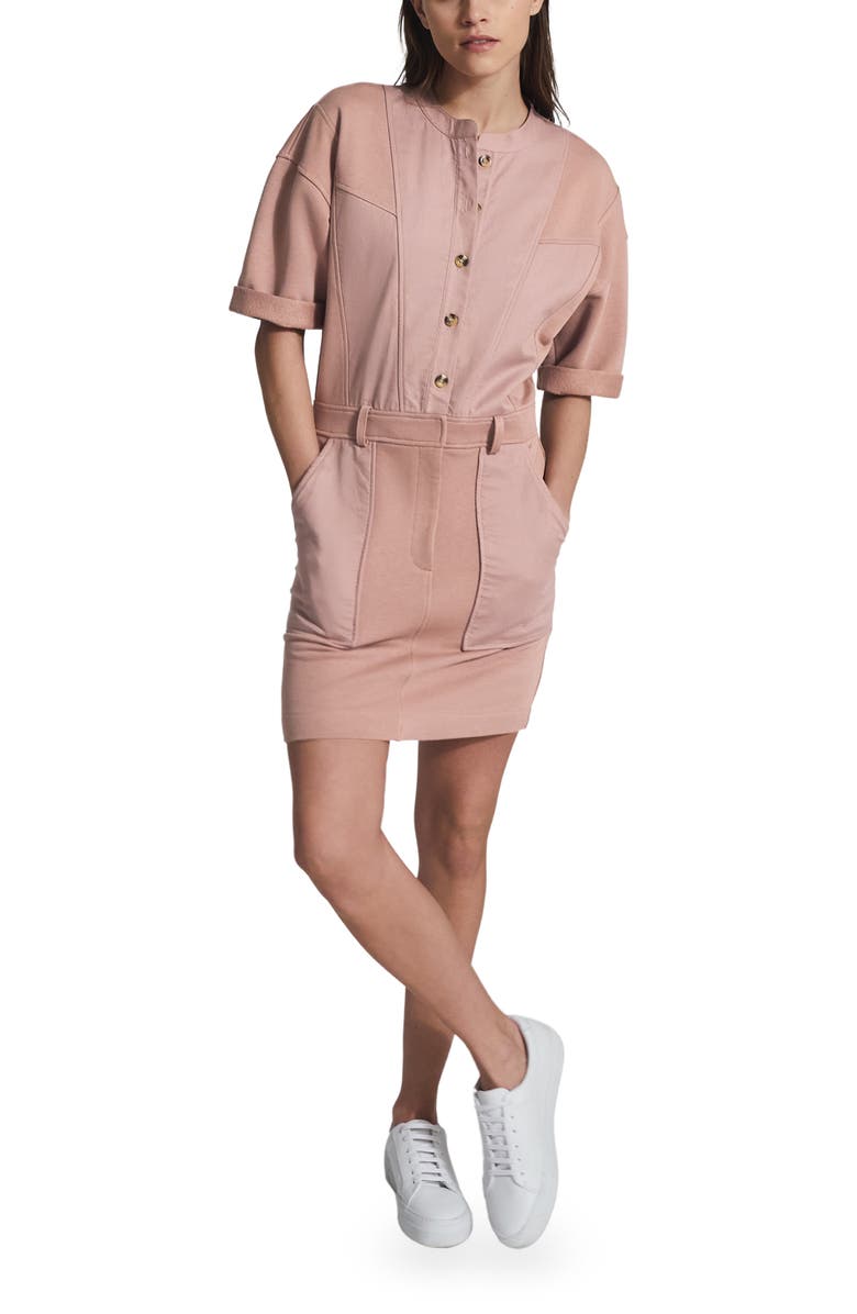 Reiss Emlyn Mix Media Cotton Blend Dress, Main, color, 