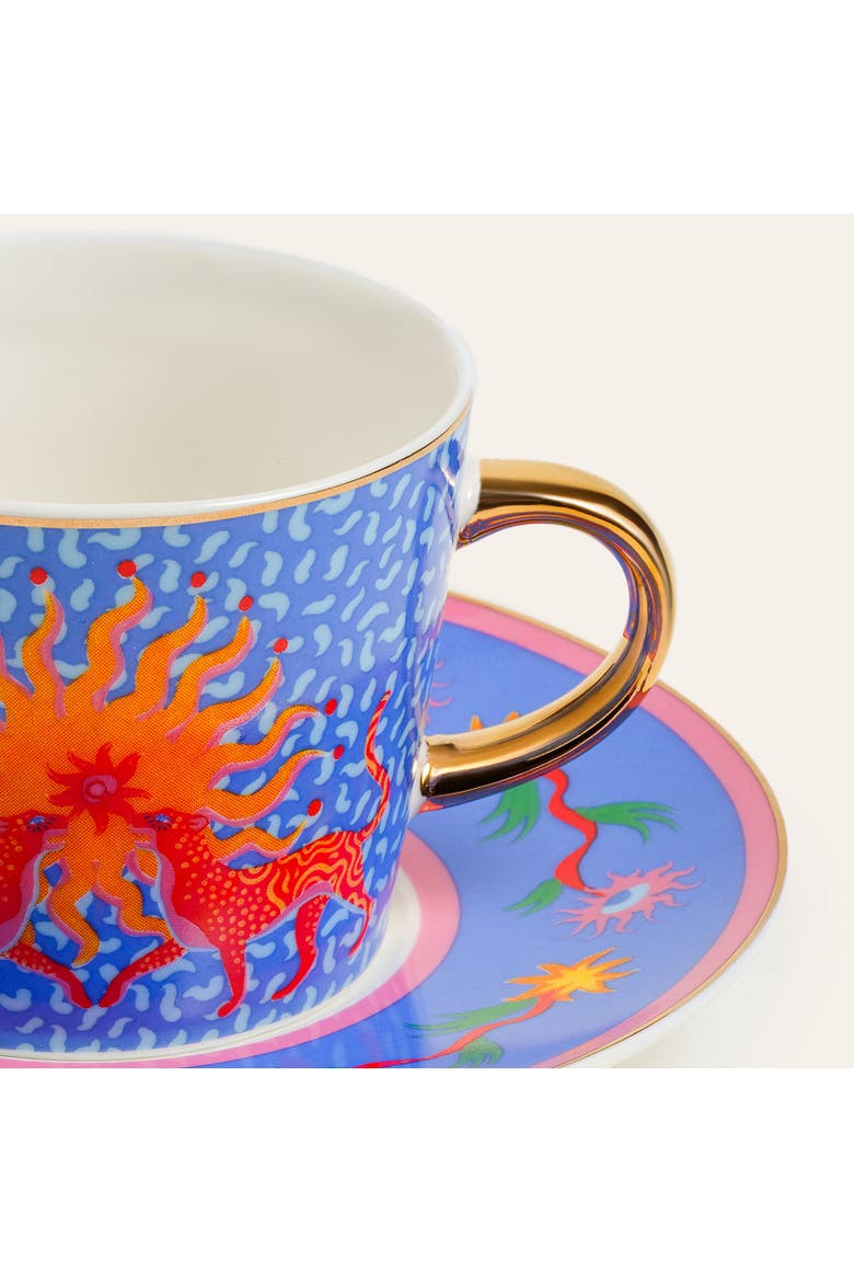 Luohu Animal 2 Pcs Porcelain Coffee Set 3 oz. Coffee Ritual, Alternate, color, Blue