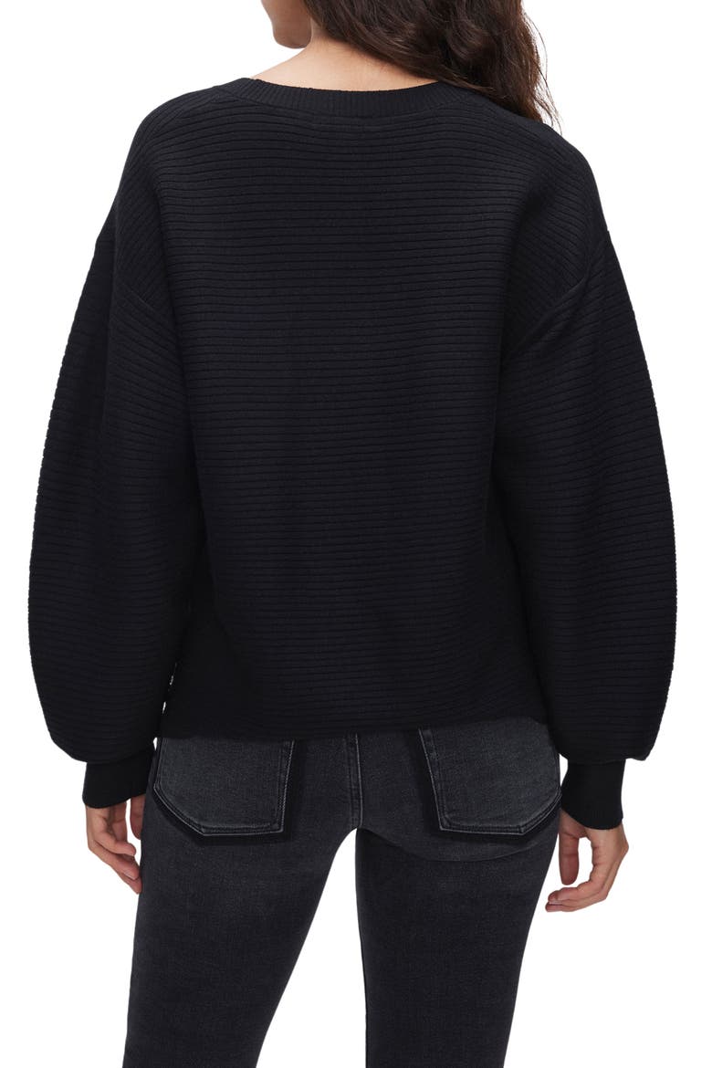 Rib Crewneck Sweater, Alternate, color, BLACK