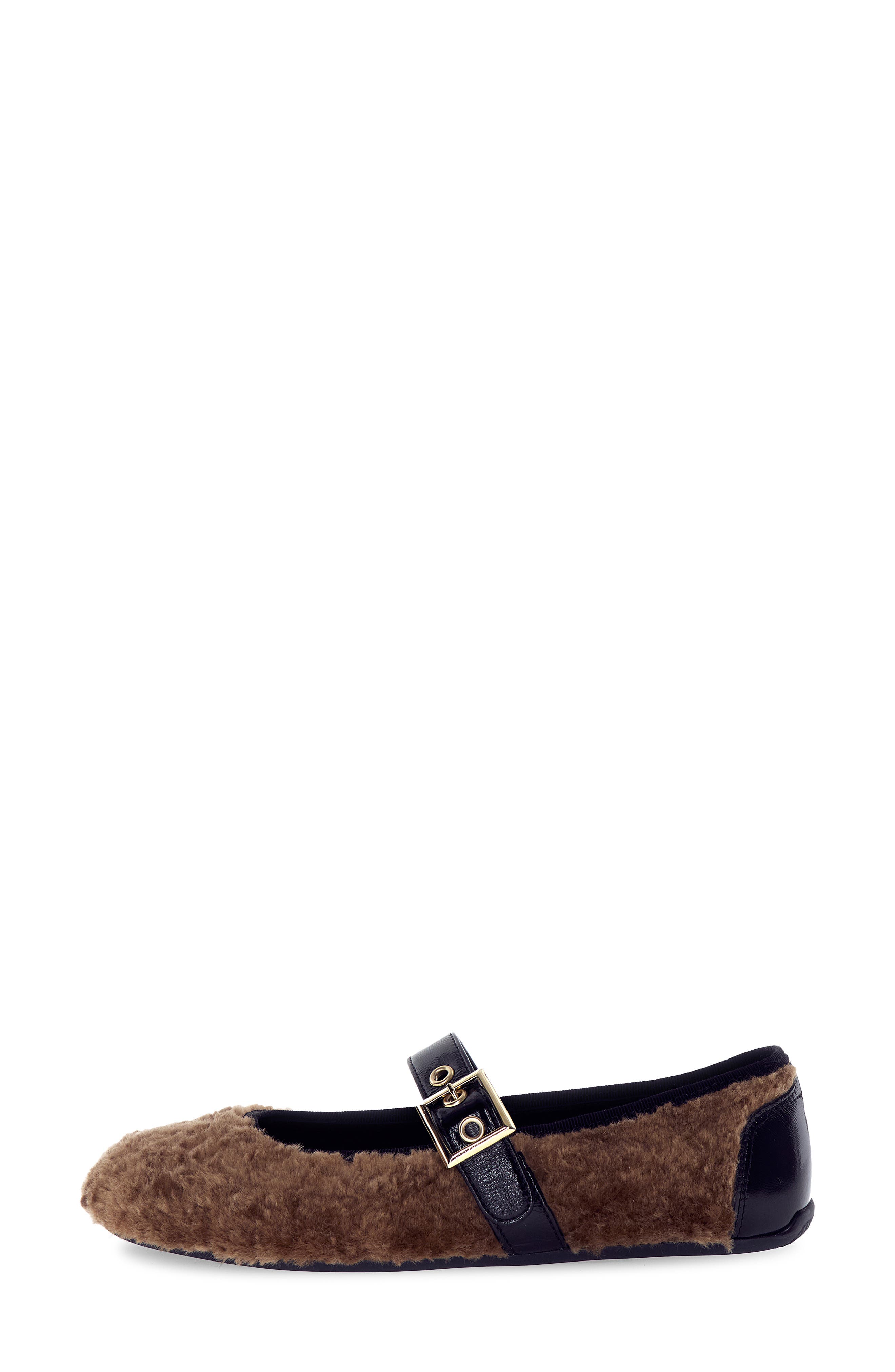Dafne Bird High Pile Fleece Flat, Alternate, color, BROWN