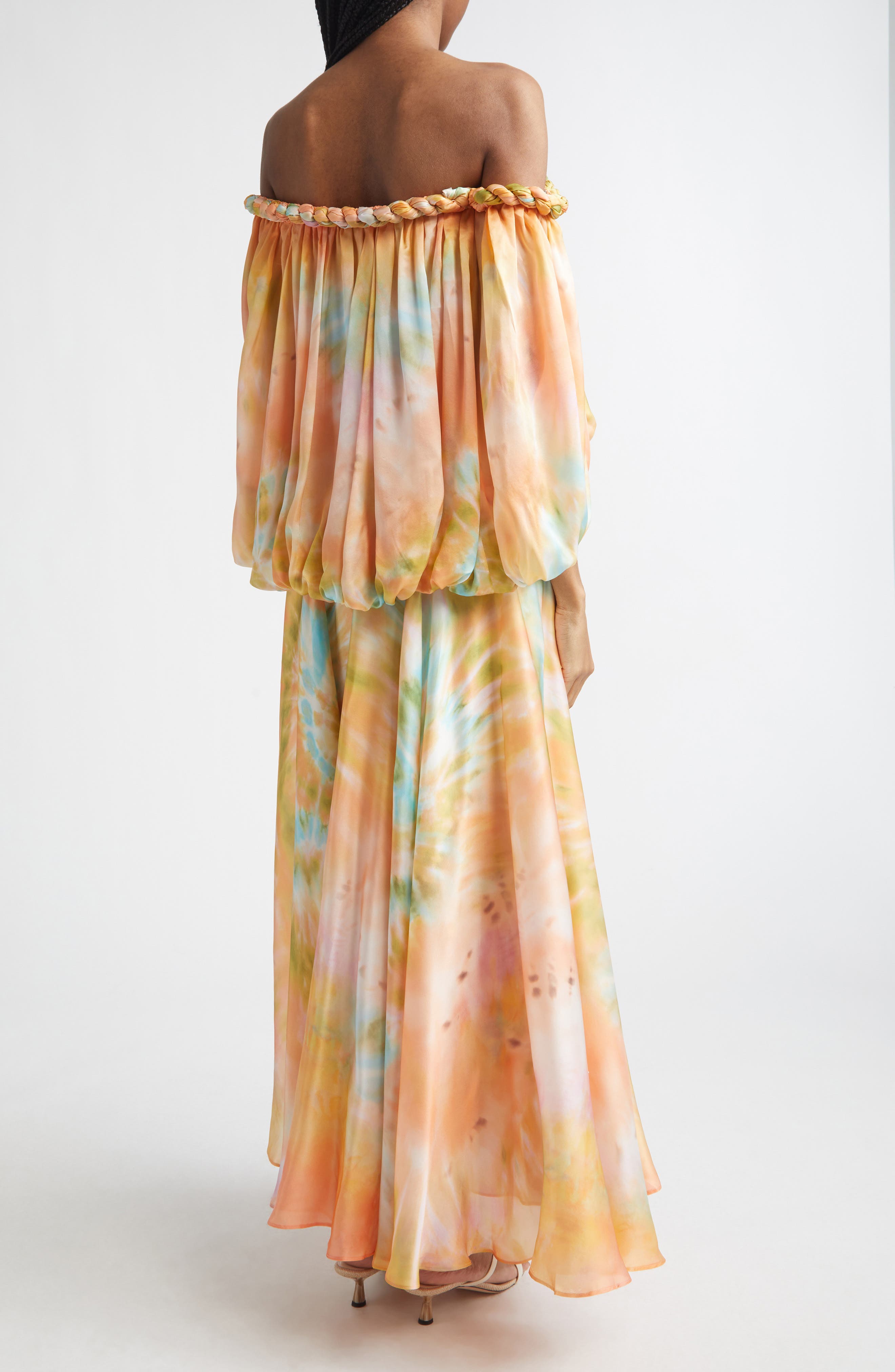 Luna Twist Print Silk Gown - image 2