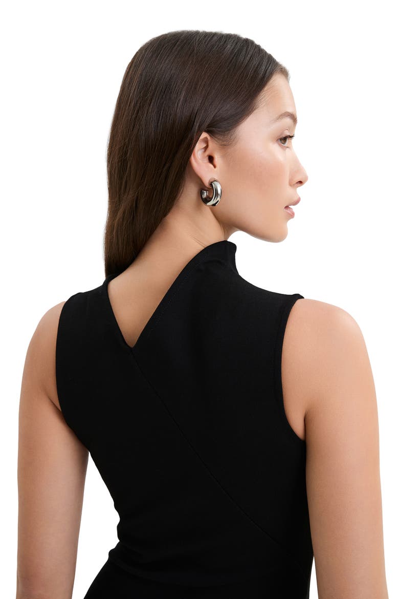 Hutton Sleeveless Mixed Media Maxi Dress, Alternate, color, BLACK