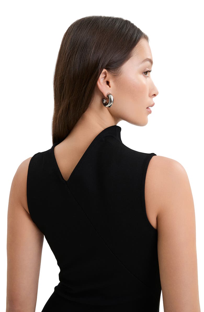 Marcella Hutton Sleeveless Mixed Media Maxi Dress, Alternate, color, Black