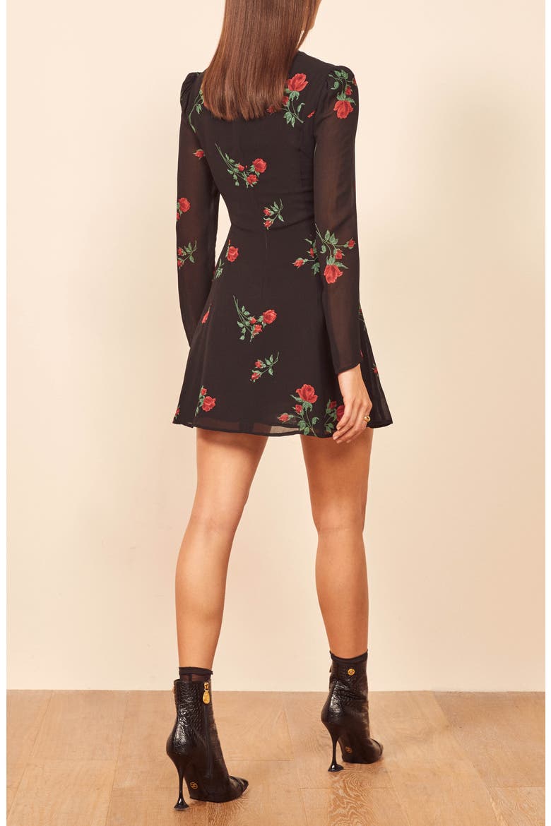 Vivianne Long Sleeve Minidress, Alternate, color, ROCHELLE