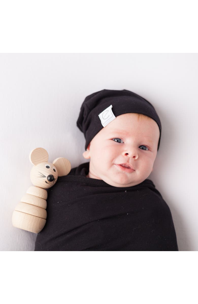 Ely's & Co. Jersey Cotton Baby Beanie Hat Set 2-Pack, Alternate, color, Tan & Black