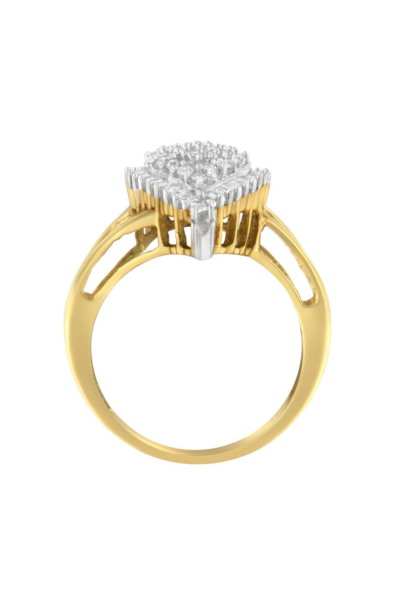 Haus of Brilliance 10K Yellow Gold 1/2 Cttw Diamond Pear Ring, Alternate, color, Yellow