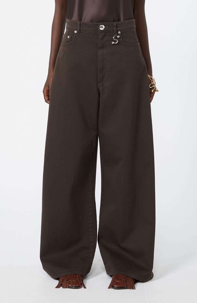 SPORTMAX Wide Leg Jeans, Main, color, Chocolate