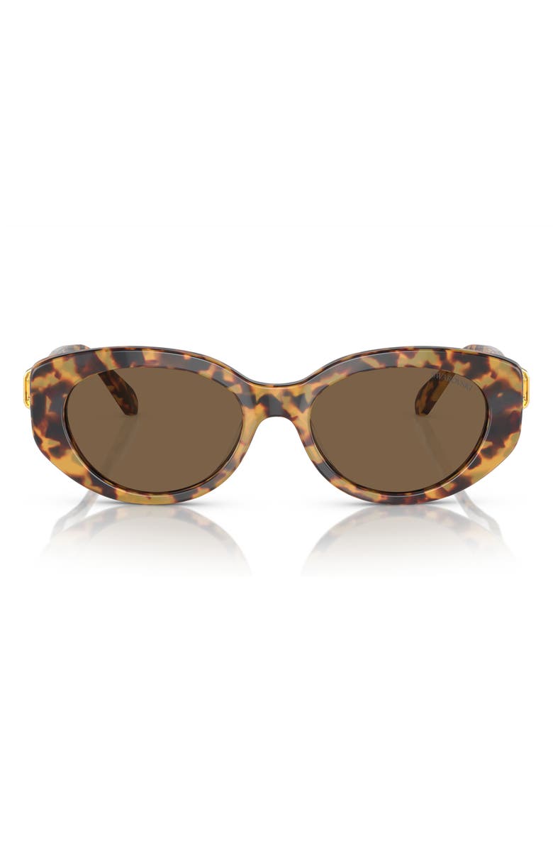 Swarovski 53mm Oval Sunglasses, Main, color, Lite Havana