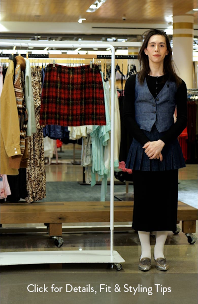 Plaid Mohair Pencil Miniskirt, sales video thumbnail