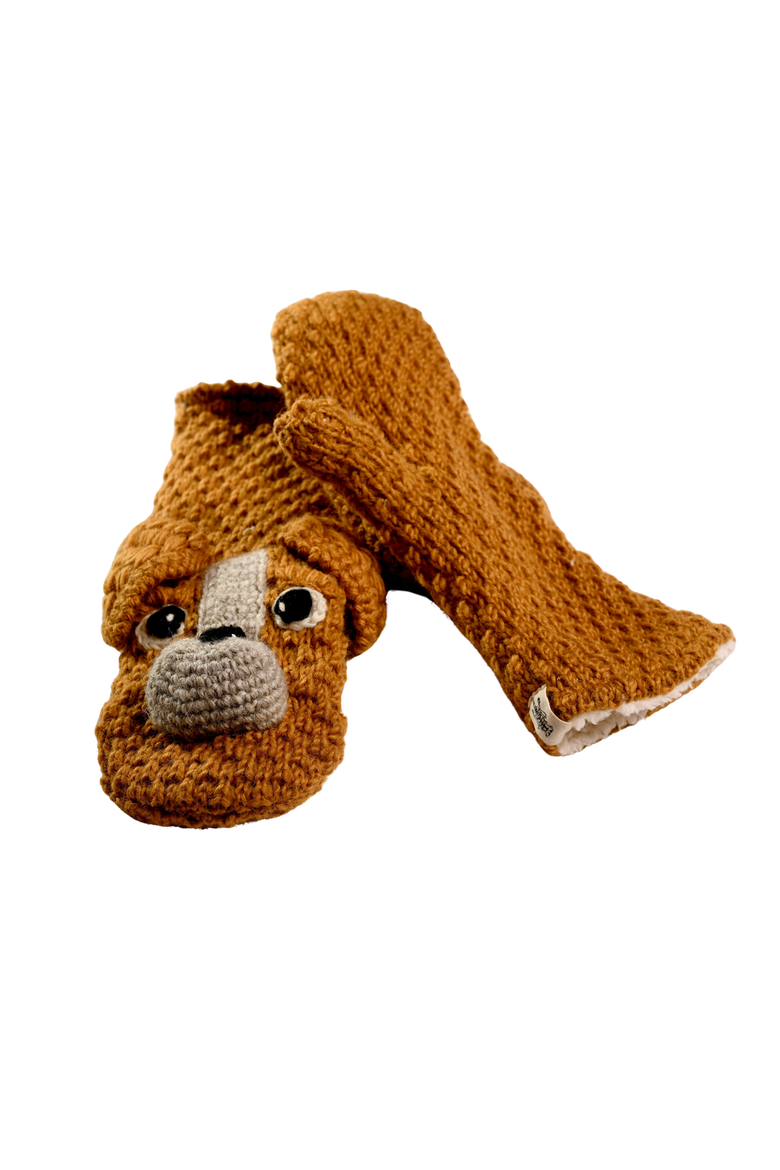 Crochet Lucy Puppy Mittens, Alternate, color, White combo