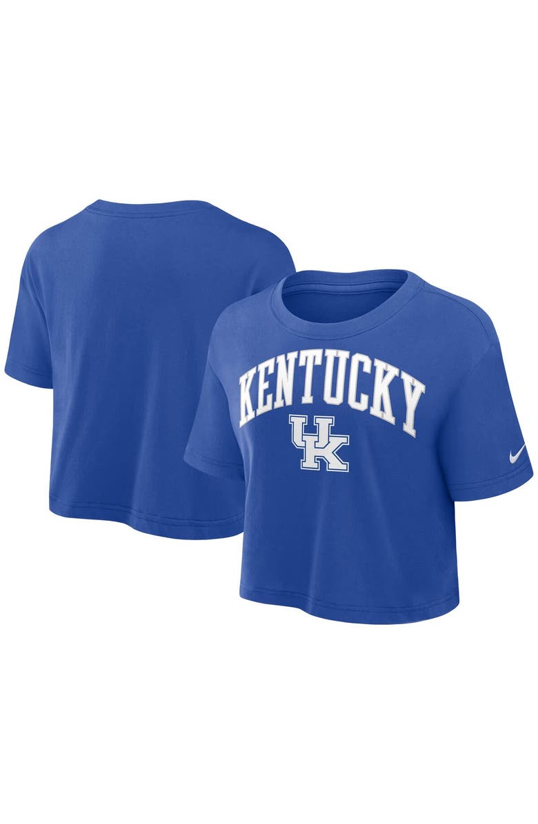 Nike Women's Nike Royal Kentucky Wildcats Power Pursuit Athletic Prep Arch Performance Cropped T-Shirt, Main, color, Royal
