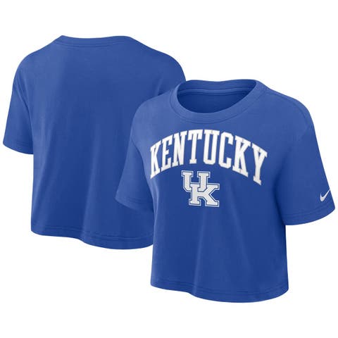 Women's Nike Royal Kentucky Wildcats Power Pursuit Athletic Prep Arch Performance Cropped T-Shirt