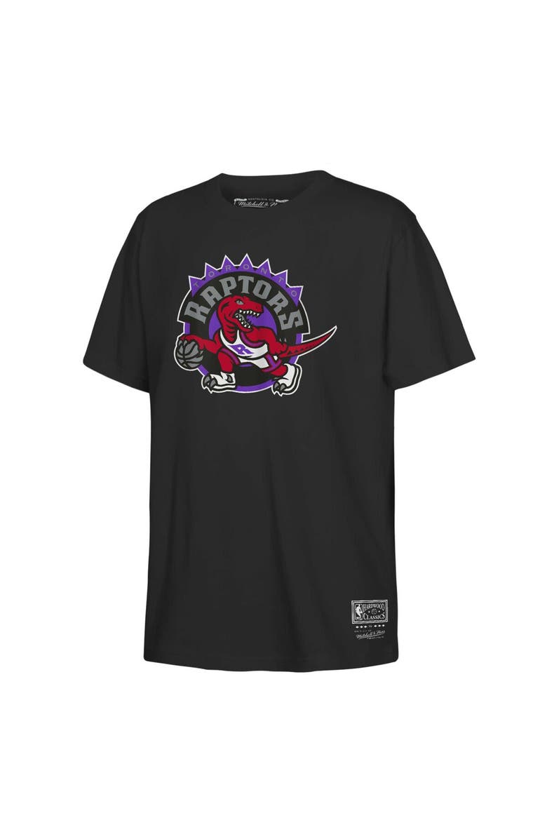 Mitchell & Ness Youth Mitchell & Ness Black Toronto Raptors Hardwood Classics Retro Logo T-Shirt, Main, color, 
