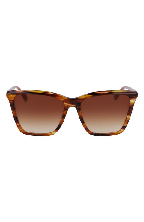 Le Pliage 56mm Gradient Rectangular Sunglasses