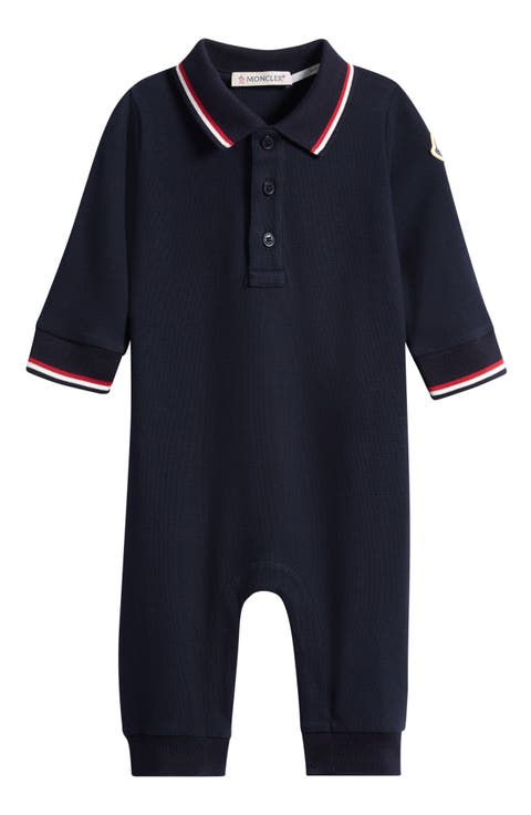 Stretch Cotton Piqué Polo Romper