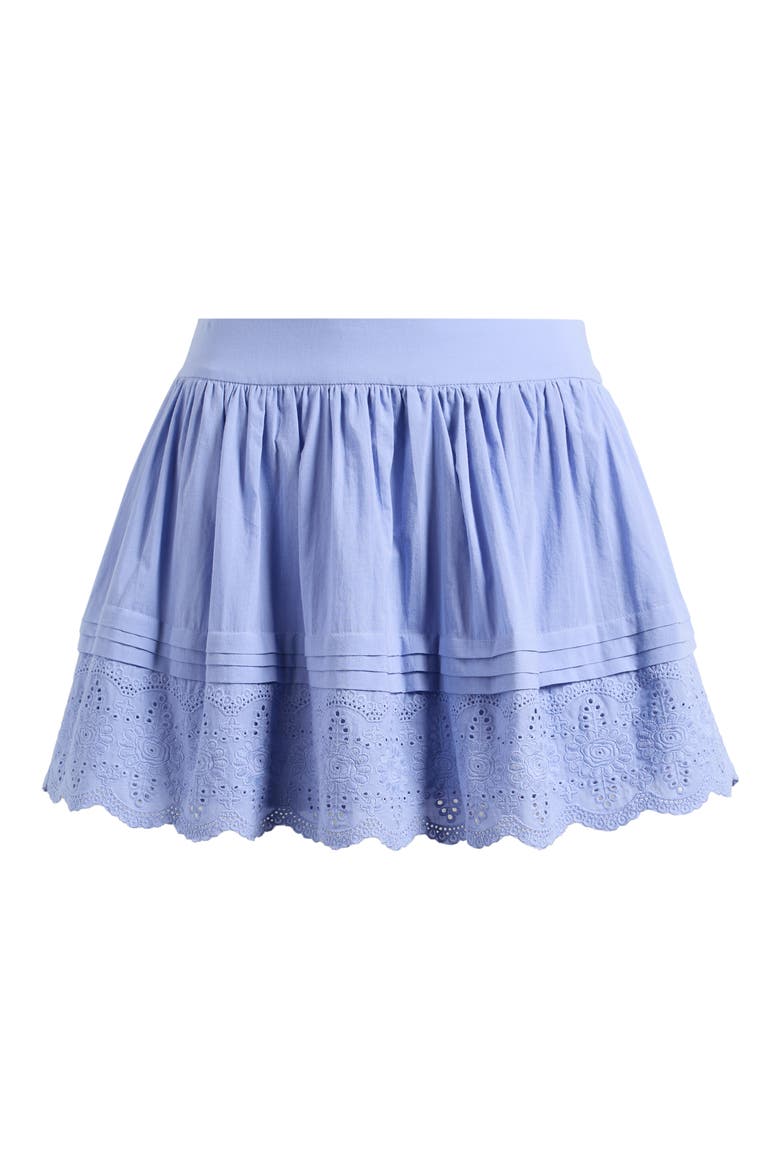 x Hannah Lovey Porter Goldie Eyelet Detail Cotton Miniskirt (Nordstrom Exclusive), Alternate, color, CHAMBRAY