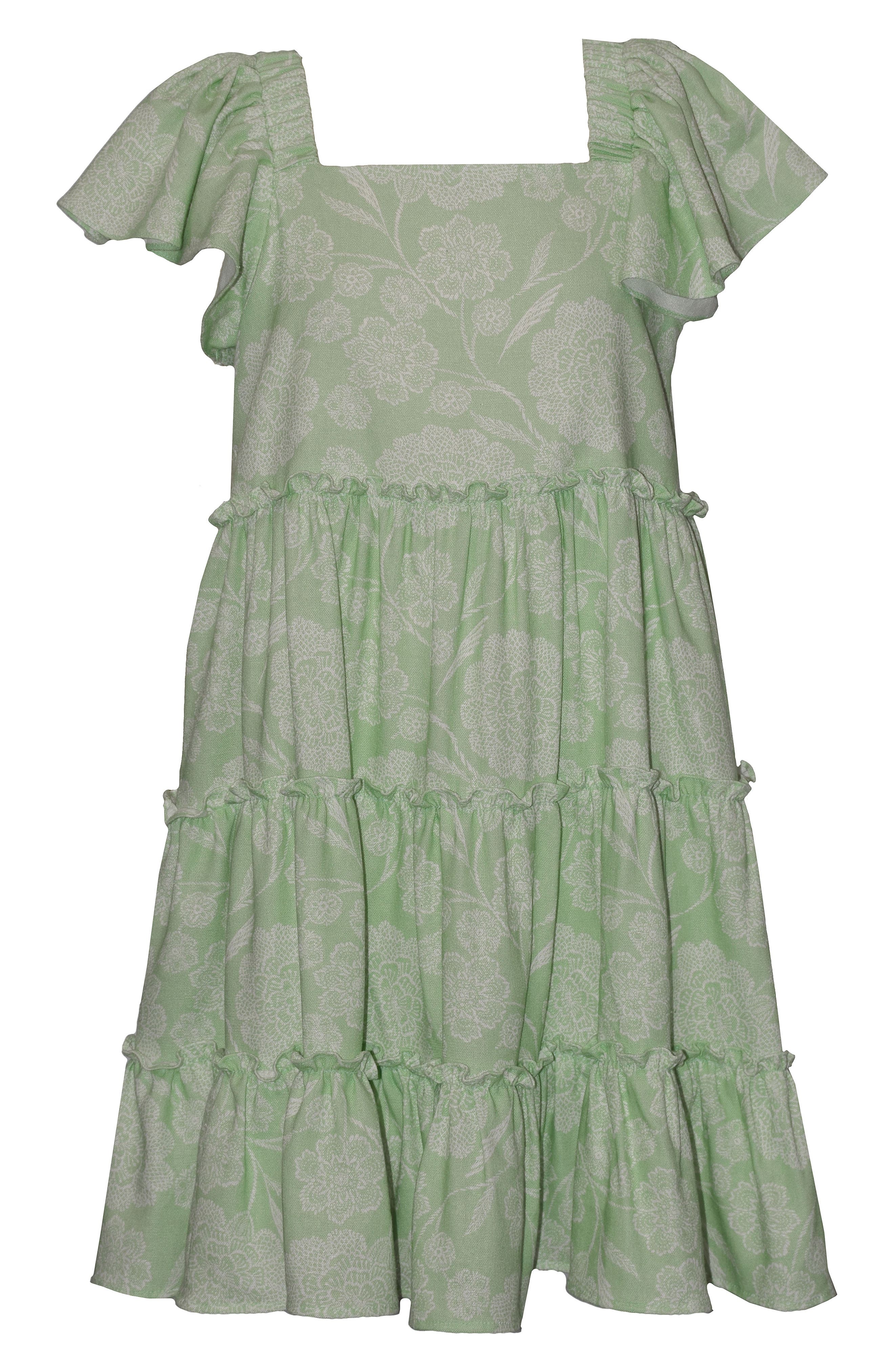 Iris & Ivy Kids' Flutter Sleeve Tiered Dress