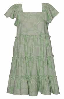 Iris & Ivy Kids' Flutter Sleeve Tiered Dress