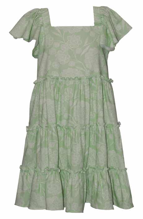 Iris & Ivy Kids' Flutter Sleeve Tiered Dress