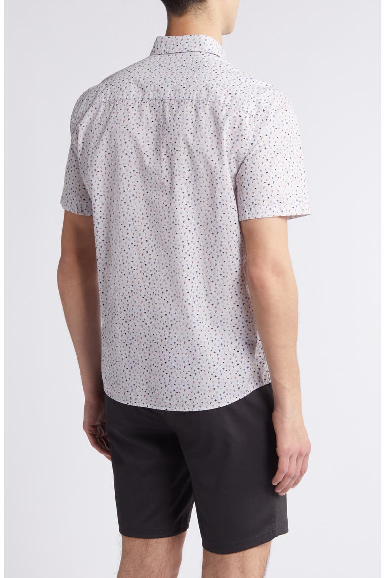 Stonefield Mushroom Print Short Sleeve Button-Up Shirt, Alternate, color, BEIGE