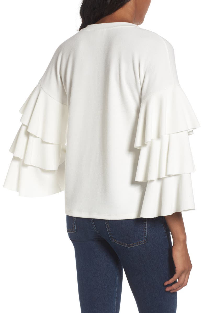 Leith Tiered Ruffle Sleeve Tee, Alternate, color, 