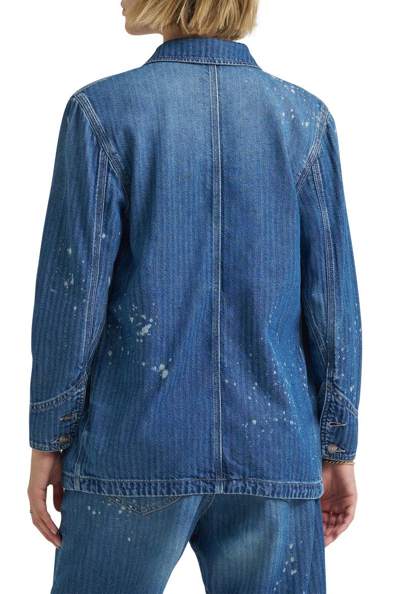 Bleach Splatter Herringbone Denim Chore Jacket, Alternate, color, DREAM OF ME