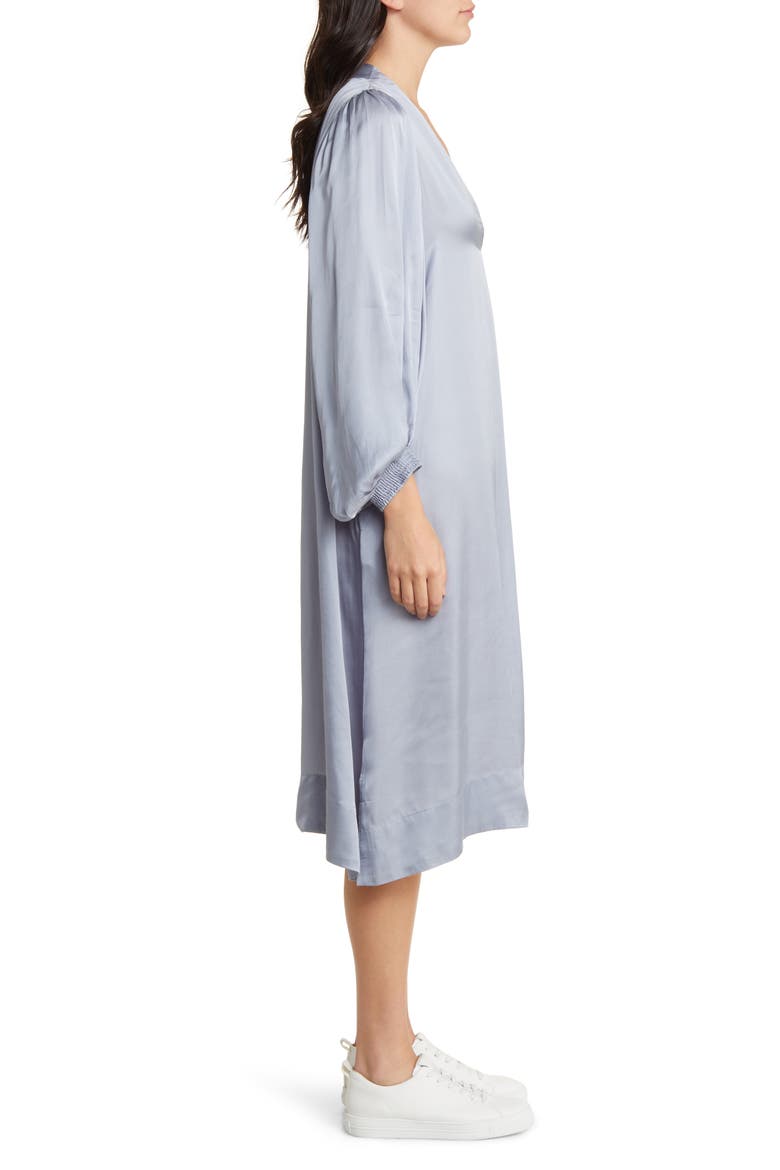 Nalo Long Sleeve Satin Shift Dress, Alternate, color, ASHLEY BLUE