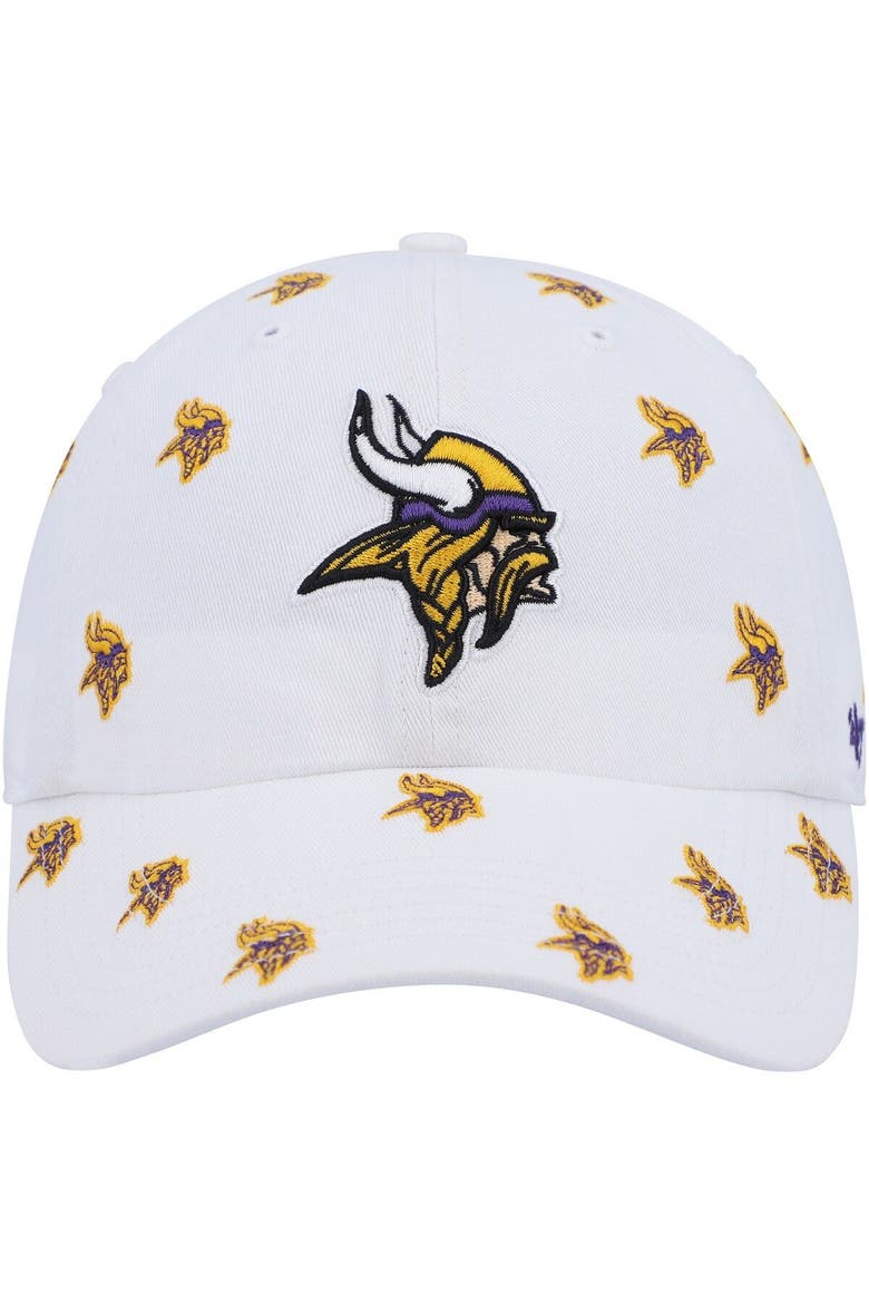 Women's '47 White Minnesota Vikings Confetti Clean Up Adjustable Hat, Alternate, color, White