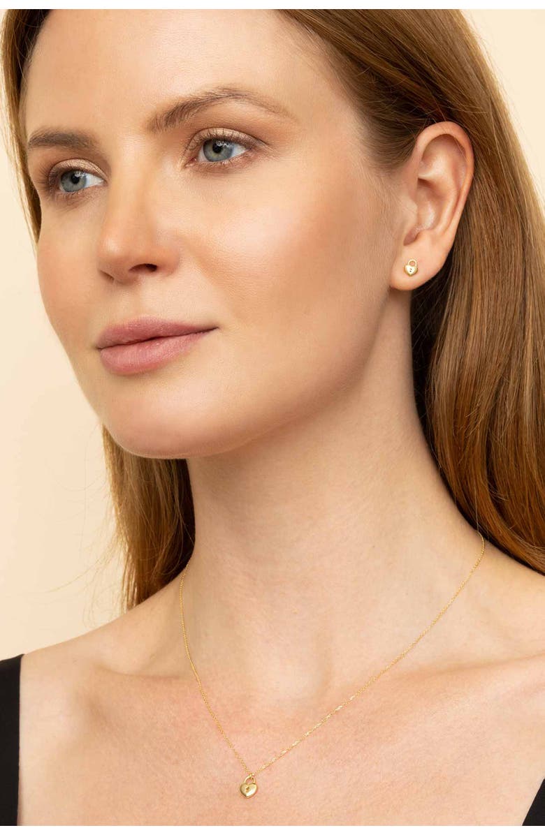 Oradina 14K Yellow Gold Unlock My Heart Pendant Necklace, Alternate, color, Yellow Gold