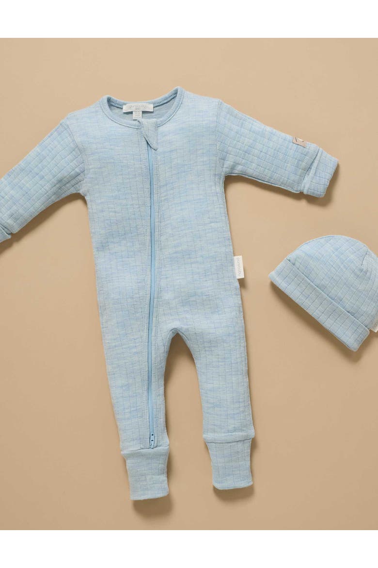 Baby Boy's Merino Coverall, Alternate, color, Moonstone Melange