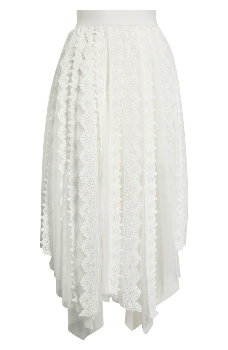 AllSaints Vashtie Mixed Lace Handkerchief Hem Skirt, Alternate, color, Optic White