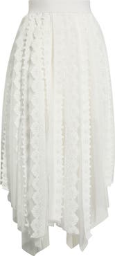 AllSaints Vashtie Mixed Lace Handkerchief Hem Skirt