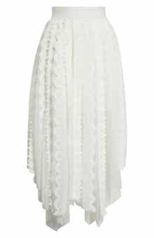 Vashtie Mixed Lace Handkerchief Hem Skirt