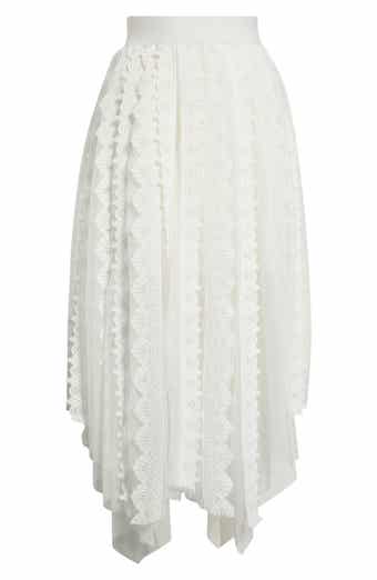 Vashtie Mixed Lace Handkerchief Hem Skirt