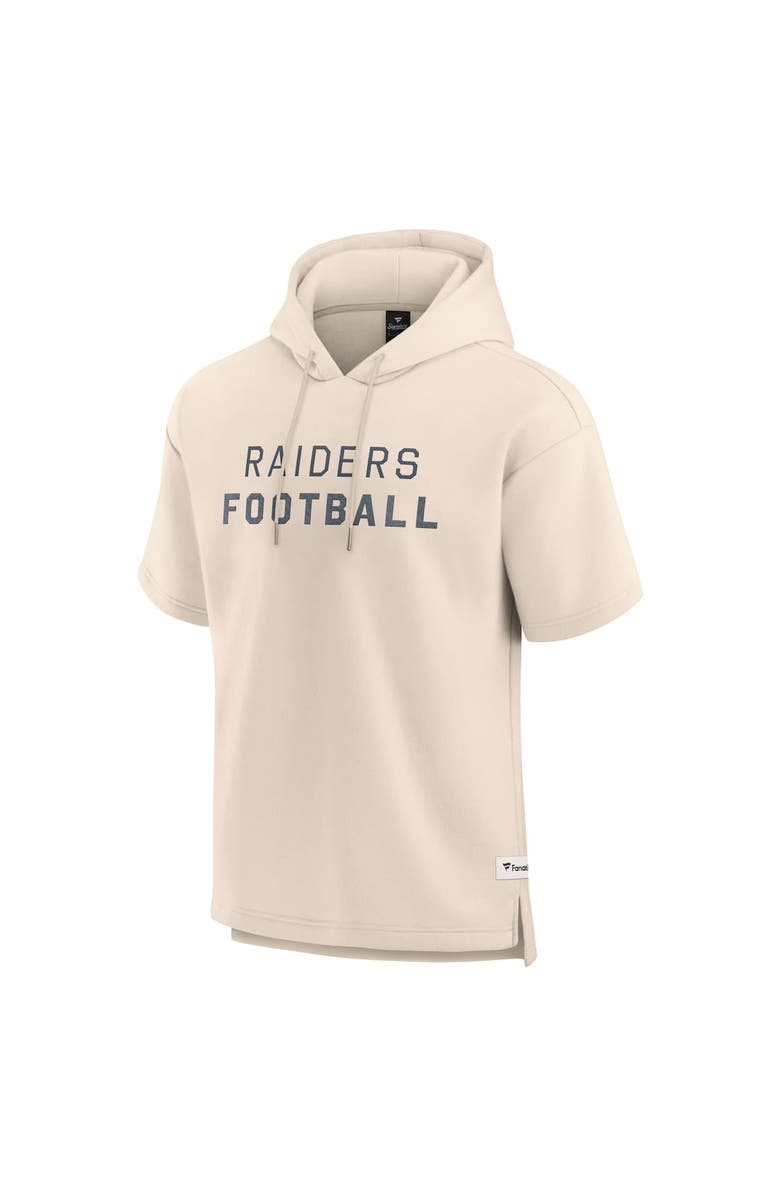 FANATICS Men's Fanatics Cream Las Vegas Raiders Elements Future Ground Lettering Short Sleeve Pullover Hoodie, Alternate, color, Cream
