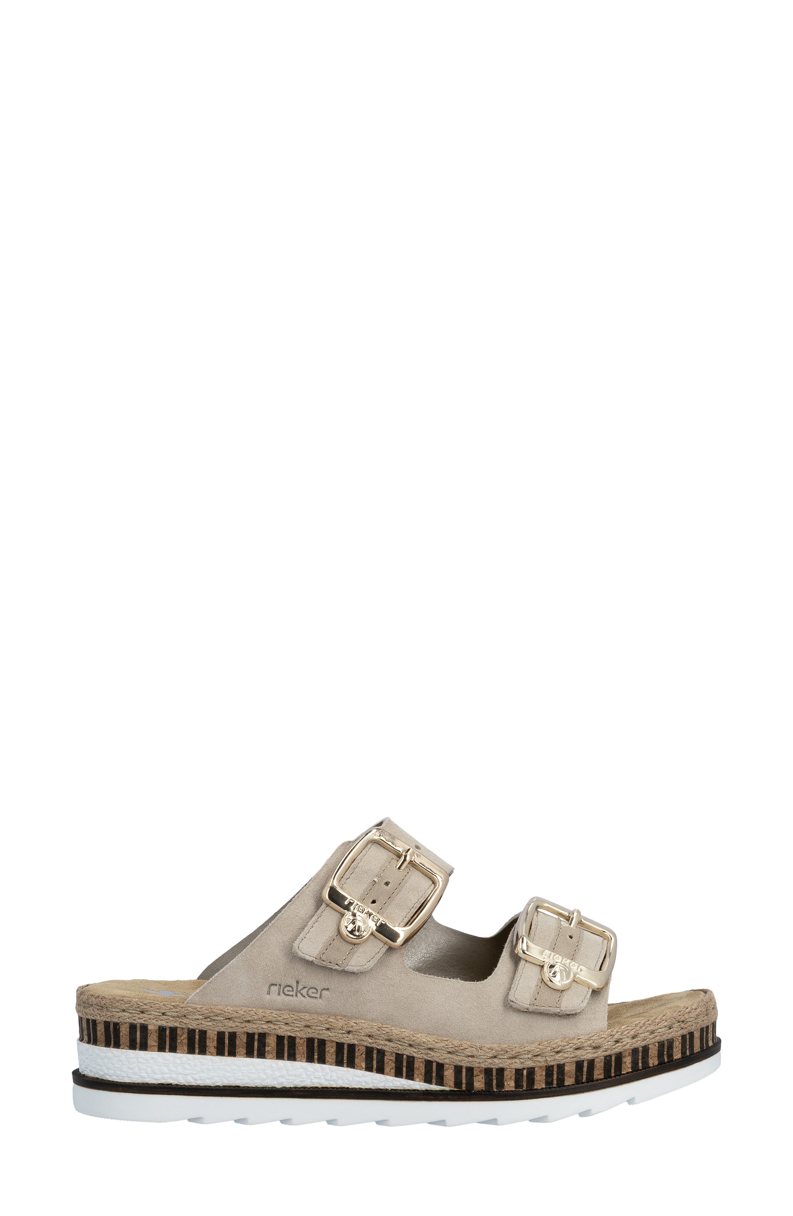Rieker Regina 55 Slide Sandal, Alternate, color, Iceberg/ Beige