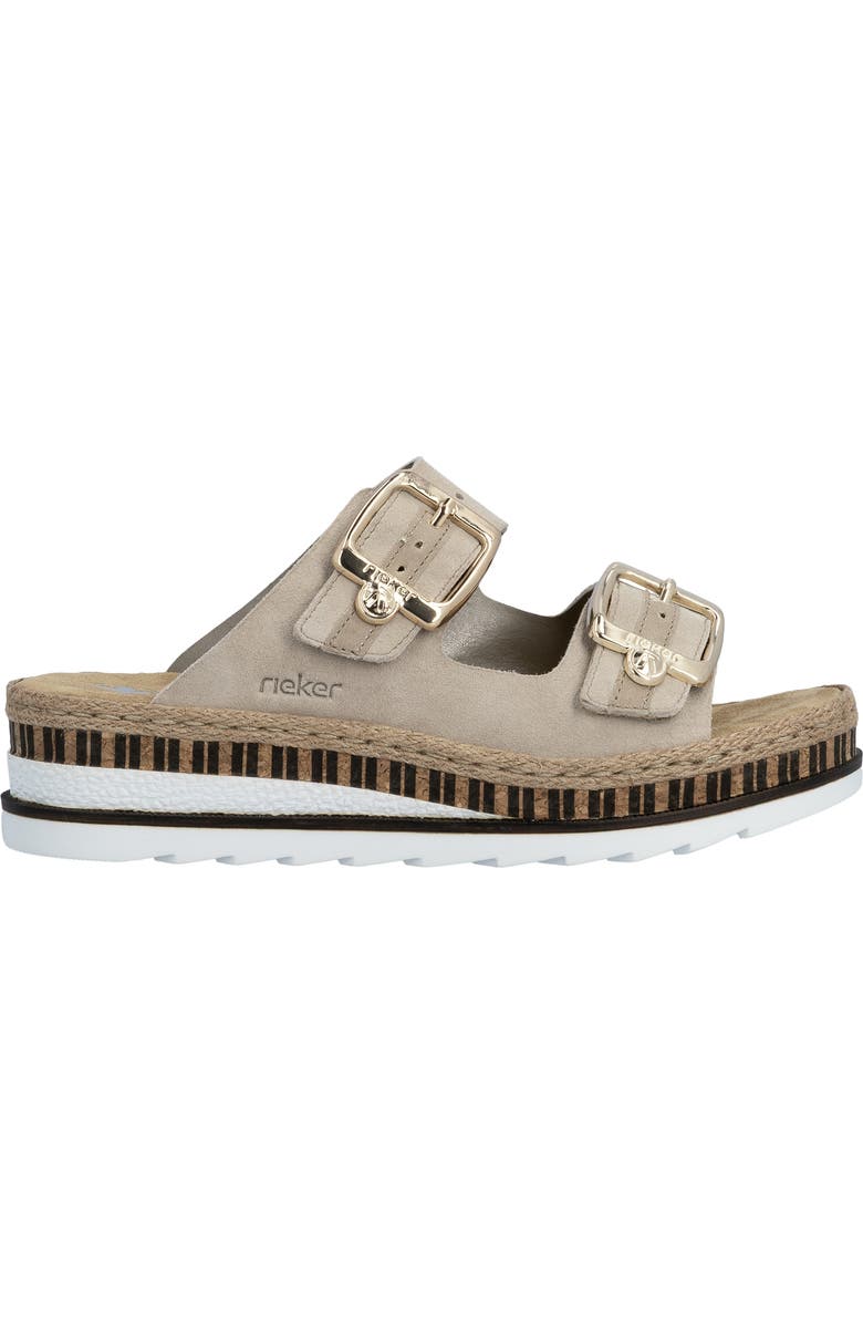 Rieker Regina 55 Slide Sandal, Alternate, color, Iceberg/ Beige