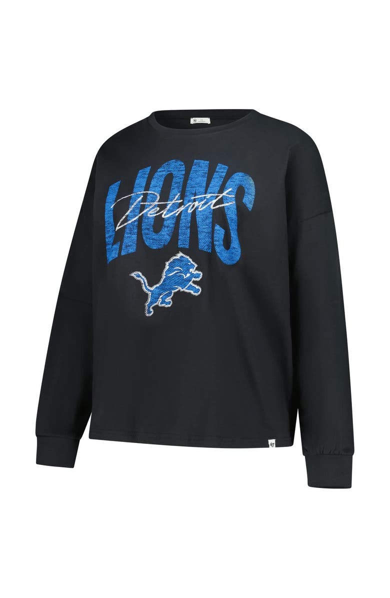 '47 Women's '47 Black Detroit Lions Plus Size Muse Sydney Long Sleeve T-Shirt, Alternate, color, Black