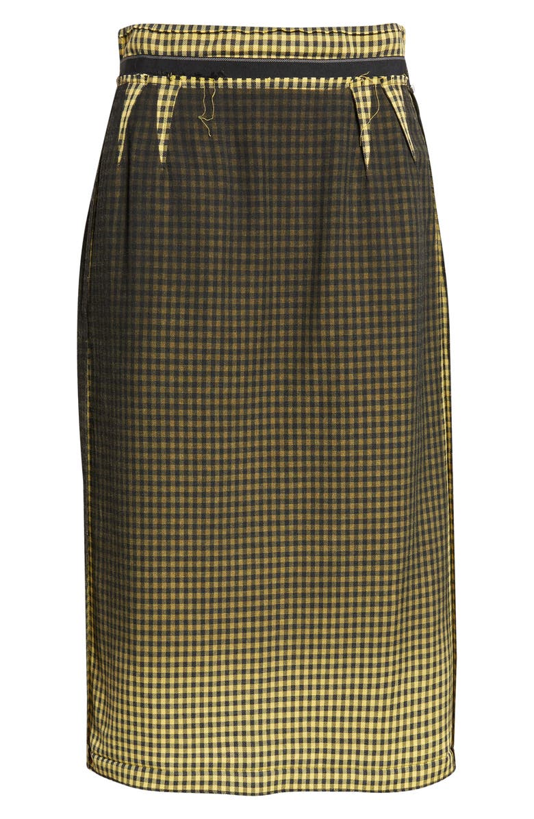 Maison Margiela Check Deconstructed Skirt, Main, color, Yellow/ Black