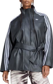 adidas Originals Faux Leather Belted Jacket