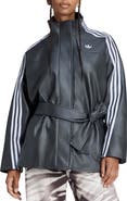 adidas Originals Faux Leather Belted Jacket