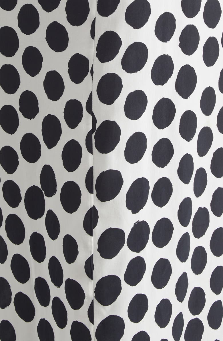 R13 Sleeveless Polka Dot Cupro Midi Dress, Alternate, color, White With Black Polka Dot