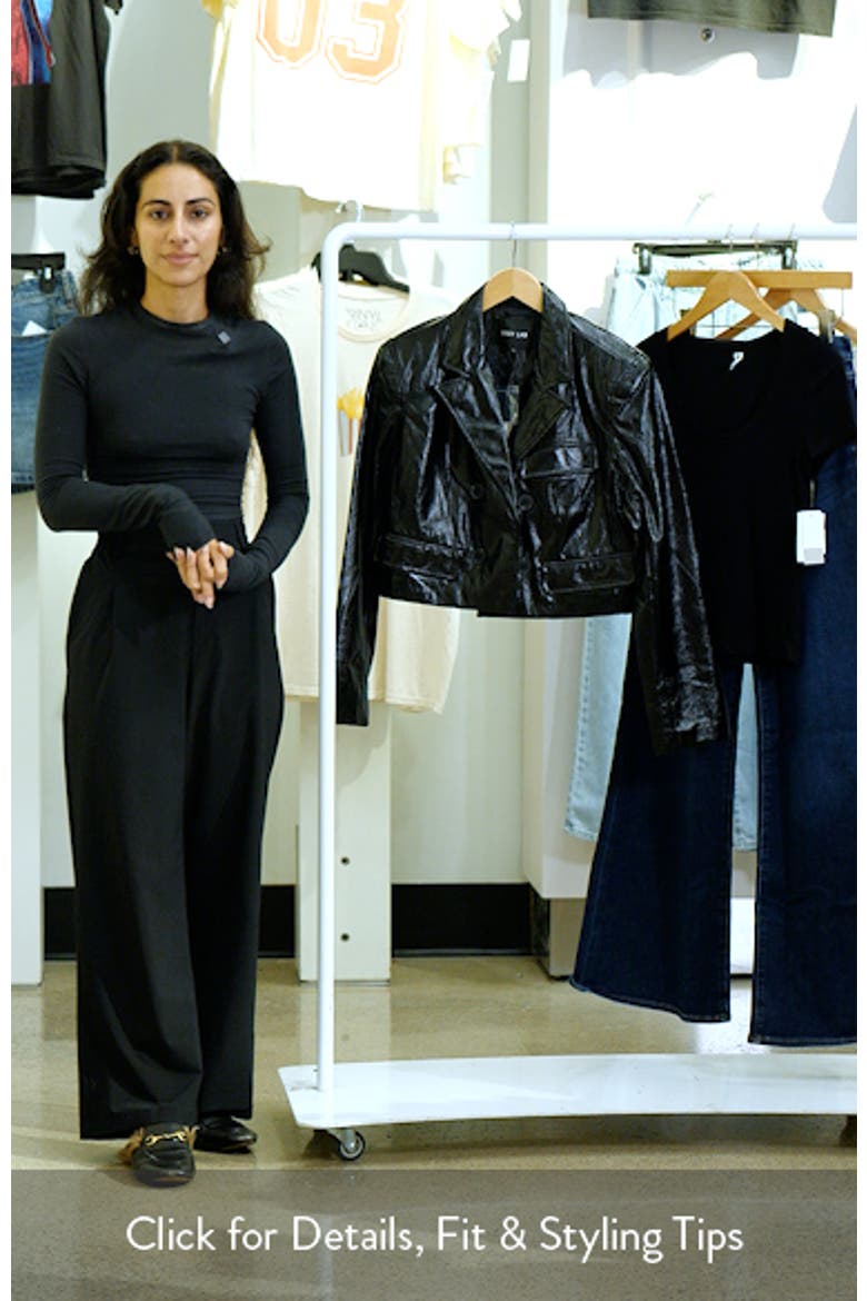 Shiny Faux Leather Crop Jacket video