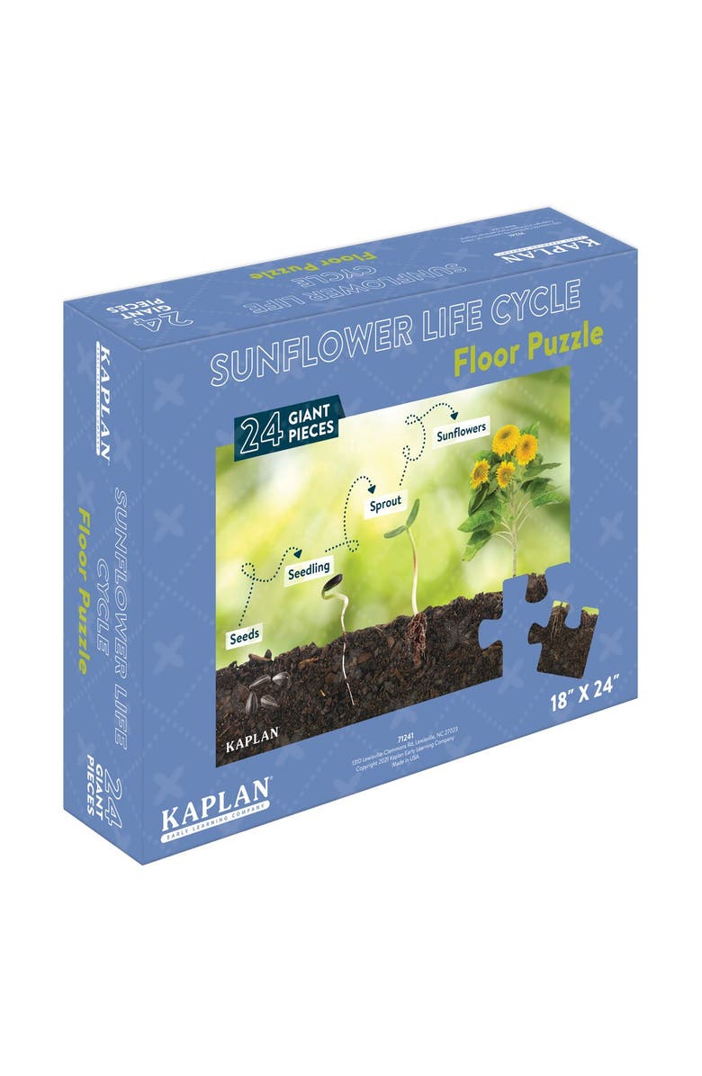 Kaplan Early Learning Company Sunflower Life Cycle Floor Puzzle from Seed to Sunflower - 24 Pieces, Alternate, color, Green