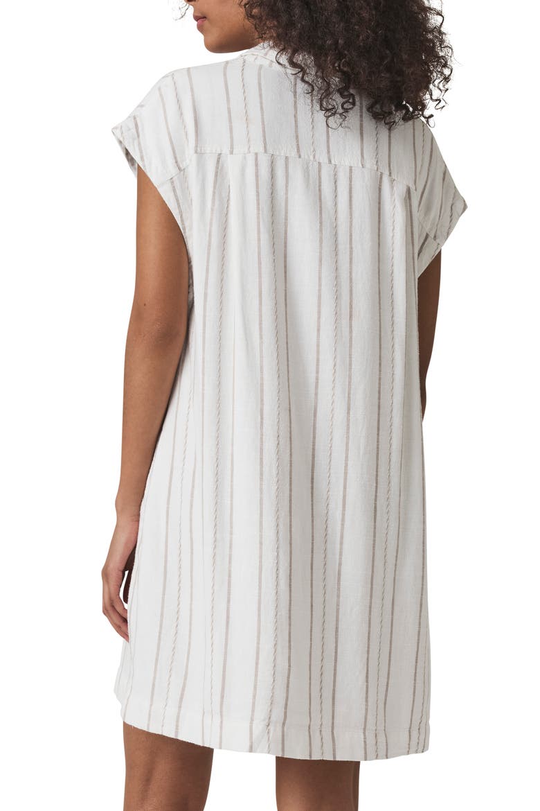 Gabrielle Stripe Mini Shirtdress, Alternate, color, WHITE/ FAWN